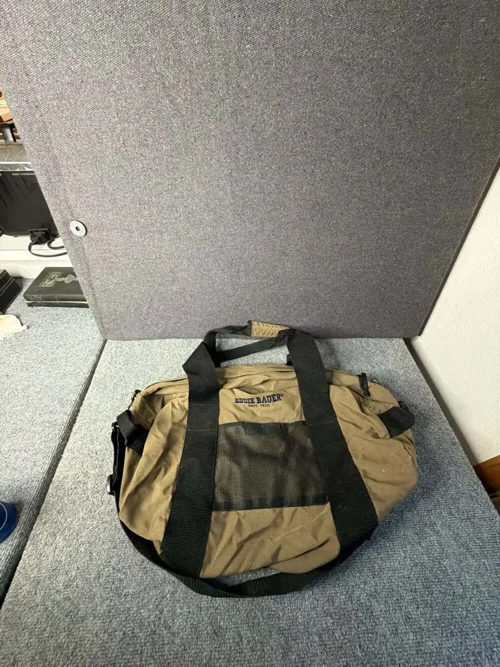 Eddie Bauer Canvas Duffle Bag Brown Travel Gym Bag